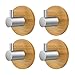 VISEN adhesive wall hanger towel hook for clothes coat hat key bath and headphones (Pack of 4 Hooks)