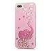 iPhone 8 Plus Case, iPhone 7 Plus Case, Badalink Sparkle Dynamic Quicksand Cover Bumper TPU Frame PC Back Anti-Scratch Shockproof Shell Skin for iPhone 7 Plus (2016) / iPhone 8 Plus (2017) - Elephant
