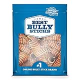 Best Bully Sticks Premium 3-inch Beef Trachea Dog Chews (50 Pack) - All-Natural, Grain-Free, 100% Beef, Single-Ingredient Dog Treat Chew - Promotes Dental Health