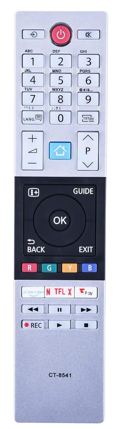 CT-8541 Universal Remote Control Compatible for Toshiba TV CT-8528 CT-8533 CT-8543 43L2163DB 32L3863DB 32LL3A63DB 24WL3A63DB 43UL2063DB 50UL2063DB 32WK3C63DB 43U2963DB 58U2963DB