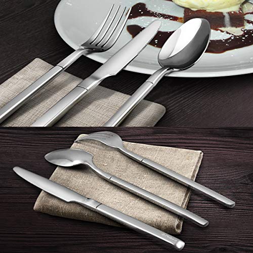 PHILORN Titanium-Coated Travel Cutlery Set, 3 Piece (Knife/Fork/Spoon) High-end Camping Flatware Set, Mirror Polished Stainless Steel Silverware Set, Portable Utensils Set for Outdoor, Work Lunch - Thumbnail 3