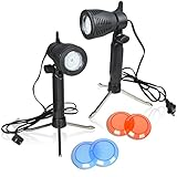 Emart Photography Continuous 12 LED Lamp Table Top Light Studio Portable Lighting Kit with Color Gel Filters - 2 Pack