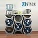 U-STACK Water Bottle Storage Rack - Holds Three 5 Gallon Bottles for Water Coolers (3 Bottle with Shelf) (Black)