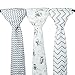 Baby Madeleine Organic Cotton Swaddle Blankets - 3 Pack of Large (47 X 47 inch) Organic Muslin Cotton Baby Blankets - Newborn Boys & Girls Blanket
