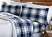 Great Bay Home 4 Piece Micro Fleece Queen Navy Plaid Sheet Set | Super Soft, Cozy Extra Plush Polar Fleece Bedding Sheets & Pillowcases | Microfleece Winter Sheets (Queen, Navy Plaid)