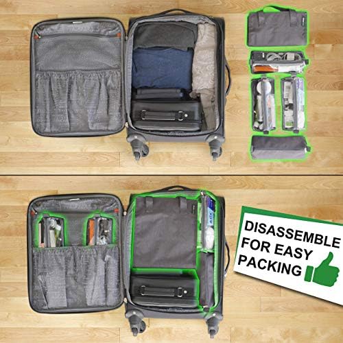 4-in-1 Hanging Toiletry Bag Travel Toiletries Bag for Women & Men - Roll Up Compact Cosmetic Kit with Hook | Waterproof, TSA Approved Removable Carry On Pouches (Heather Gray) 3 4-in-1 Hanging Toiletry Bag Travel Toiletries Bag for Women & Men - Roll Up Compact Cosmetic Kit with Hook | Waterproof, TSA Approved Removable Carry On Pouches (Heather Gray)