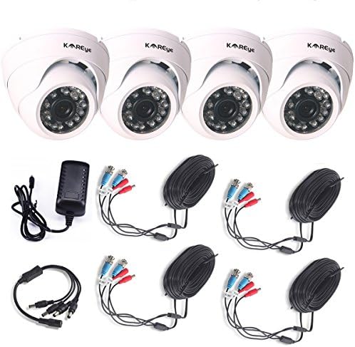 KAREye 4 Pack 720P HD TVI IP Dome Camera Weatherproof IP66 With Aptina Sensor 24 Led 3.6mm Wide Angle Lens Night Vision For Security Surveillance