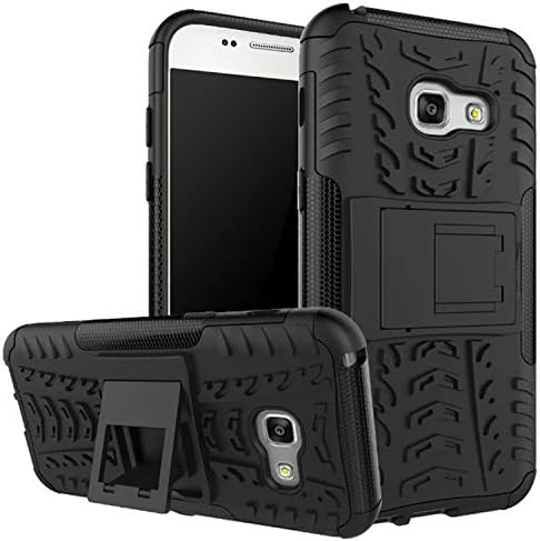 Samsung Galaxy A3 2017 Heavy Duty Case Black, TOUGH GUARDIAN Shockproof Hybrid Heavy Duty Dual Layer Rugged Armor Case Kickstand Cover Defender From MOOSHiON Ultima Shield