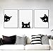 Catnew 3Pcs Cute Black Cats Canvas Frameless Painting Murals Wall Art Home Room Caft Decor Gift Size 3040cm