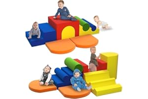 Yaofala Toddler Climbing Toys Indoor, 8-Piece Colourful Foam Climbing Blocks for Toddlers, Soft Play Climbing for Toddlers, Inside Crawling & Sliding Foam Climbing Play Blocks for Toddlers