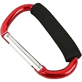 ZUJHPYMI 1Pc Carabiner Hook with Sponge 5.5inch for Sports Outdoors, D-Shape Large Aluminum Carabiner Clip Outdoors Recreation Climbing Carabiners Quickdraws Nonlocking Carabiners