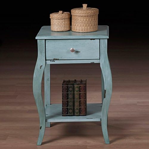 Alexandra Distressed Robin Egg Blue 1-drawer Nightstand Bedstand