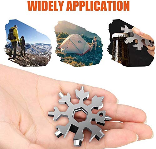 2020 Snowflake Multitool with Keychain, 19 in 1 Frosted Electroplated Snowflake Multi Tool Wrench, Great Christmas Gifts for Mens, Bottle Opener/Flat Screwdriver Kit