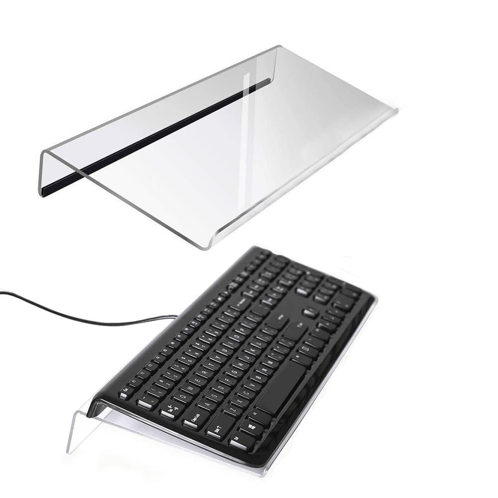 YSTP Tilted PC Keyboard Stand Acrylic Ergonomic Keyboard Riser for Office Desk Home School Keyboard Riser for Desk