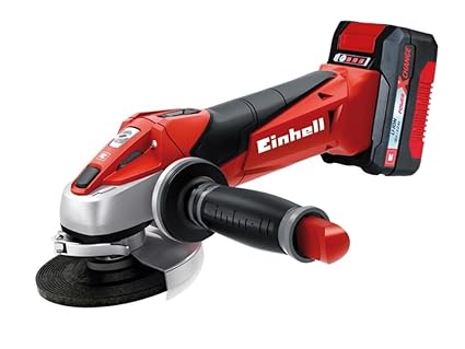 Einhell Akku Winkelschleifer TE-AG 18 Li Set Power X-Change (Lithium Ionen, 18 V, Scheiben-Ø 115 mm, Softstart, Scheibenschut