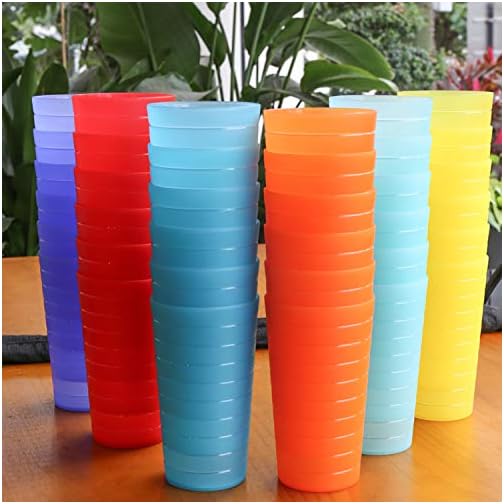 AOYITE Reusable Plastic Cups 22 oz - Unbreakable Hard Kids Cups - BPA Free Dishwasher Safe Drinking Cup set of 12 - Stackable Water Tumblers for Kitchen Camping Party Outdoor - Image 5