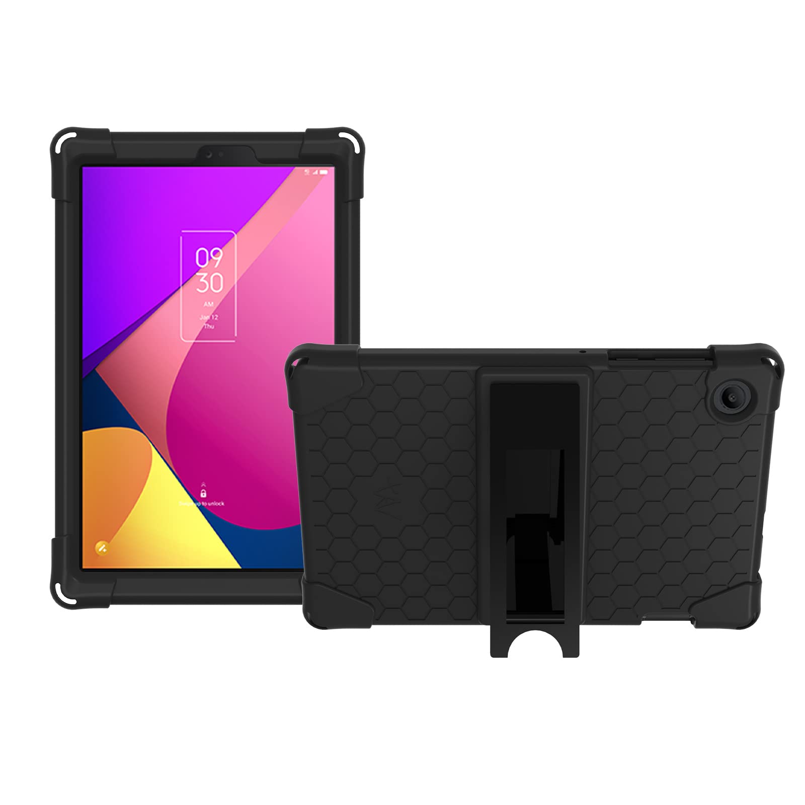 Photo 1 of Transwon Silicone Kids Case for TCL Tab 8 LE Tablet Model 9137W/ AT&T Amigo Jr. Tab Tablet 8 Inch 9136K/ TCL Tab 8 Plus Model 9138S/ TCL Tab 8 WiFi 9132X Case - Black