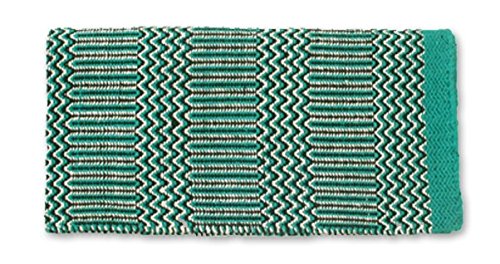 Mayatex Ramrod Doubleweave Saddle Blanket, Teal/Black/Cream, 32 x 64-Inch