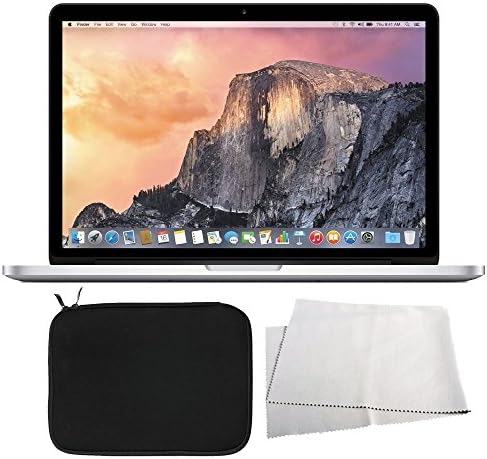 Apple 13.3" MacBook Pro Laptop Computer with Retina Display (MF840LL/A) + Laptop Sleeve + Microfiber Cleaning Cloth (Certified Refurbished)