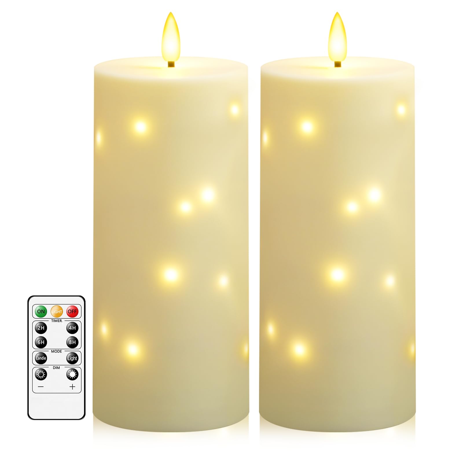Photo 1 of ** ONLY ONE CANDLE** Sasigeiaa Waterproof Outdoor Candles with Timer & Remote - Battery Operated LED Candles, Realistic Flameless Plastic Pillar, Pack of 1 (4" D x 10" H, Ivory) for Patio, Garden Camping Rainy Weather