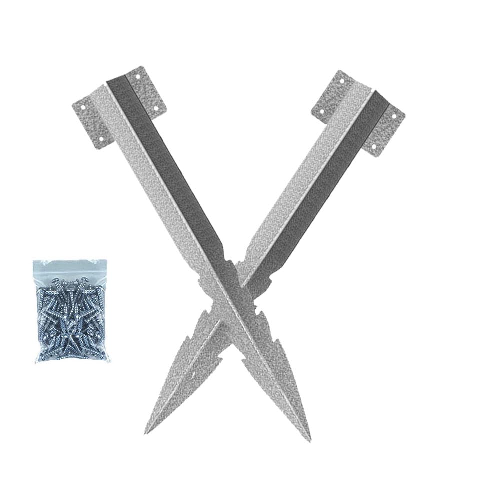 Lokatall Railway Sleepers Brackets, 2pcs Straight Edge Timber Railway Sleeper Stakes Heavy Duty Galvanised Steel Metal Fixing Peg for Planters Raised Garden Beds Retaining Walls Driveway Edges