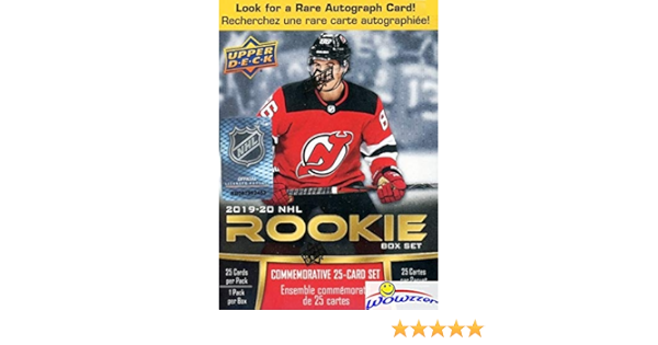 Amazon Com 19 Upper Deck Nhl Hockey Rookie Factory Sealed Box Set With 25 Star Rookie Cards Includes Rc S Of Jack Hughes Victor Olofsson Cale Maker Quin Hughes More Look For Autos