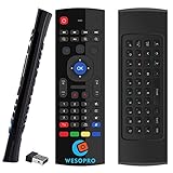 WESOPRO MX3 2.4GHz Air Remote Mouse with Mini Wireless Keyboard and Infrared Remote Learning for Android TV Box Android Projector PC Compatible with Android Windows iOS MAC Linux