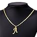 U7 Alphabet Initial Jewelry Women Girls Necklace with Letter A to Z Stainless Steel / 18K Gold Plated CZ Crystal or Statement Sideways Initials Choker Pendant Necklace, Gift Box Packed