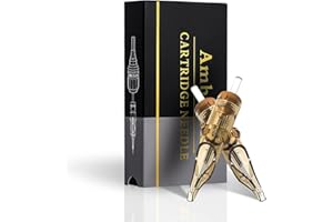 Ambition Premium #12 Standard 15RM Disposable Tattoo Needles Cartridges Supply 15 Curved Magnum 20Pcs for Professionals and Beginners Tattoo Artists