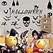 45 Pcs Halloween Wall Decals Large Removable Wall Stickers Black Window Clings Pumpkins Spooky Cemetery Castle Skeleton Spider Cats Ghost Candlestick Witch and Bats Tomb for Halloween Party Decoration