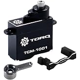 Helidirect TORQ Servo Coreless Micro Servo for Losi Micro B Upgrades Mini Z 1/27 1/28 RC Cars Brushed Mini RC Buggy 1/24 Scale Accessories High Torque Precision Scale (TCM-1001 with Car Horn &amp; Mount)
