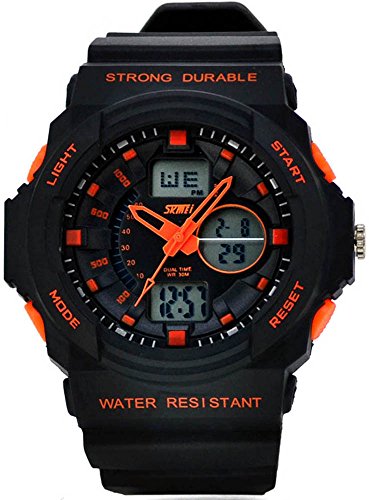 Gosasa Multi Function Military S-shock Sports Watch LED Analog Digital Waterproof Alarm (Orange)