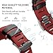 ANCOOL Compatible with Watch Band,Soft TPU Replacement Strap Sport Wristband Metal Clasp for Fitness Smart Watch-Red