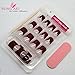 False Nails Bling Art French Fake Red Crystal Squoval 24 Acrylic Medium Tips