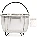 Premium Vegetable Steamer Basket Best Bundle, Fits Instant Pot Pressure Cooker, 100% Stainless Steel, Retractable Handle, Bonus Accessories One Serving Tongs (Large, 7