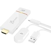 j5create ScreenCast 4K HDMI Wireless Adapter Receiver | Streaming Display from Mobile, Tablet, or Laptop via AirPlay, Miracast, Chromecast, for Windows &amp; macOS (JVAW76)