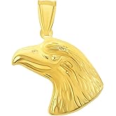 Jewelry America 14k Yellow Gold Polished 3D Bald Eagle Head Animal Pendant