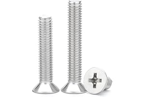 MOYOCODI 1/4-20 x 1-1/4'' (20 Pack) Flat Head Machine Screw, Phillips Drive, 304 Stainless Steel 18-8, Bright Finish, Fully Machine Thread