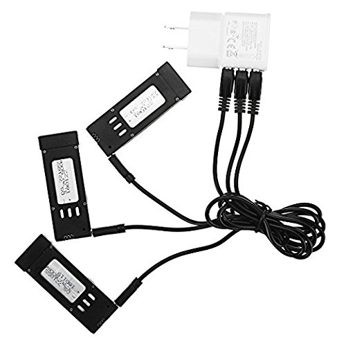 EACHINE E58 RC Quadcopter Battery 1 to 3 Battery Charger Set 3.7V 500MAH Lipo Battery USB Cable ï¼ˆUS Plugï¼‰