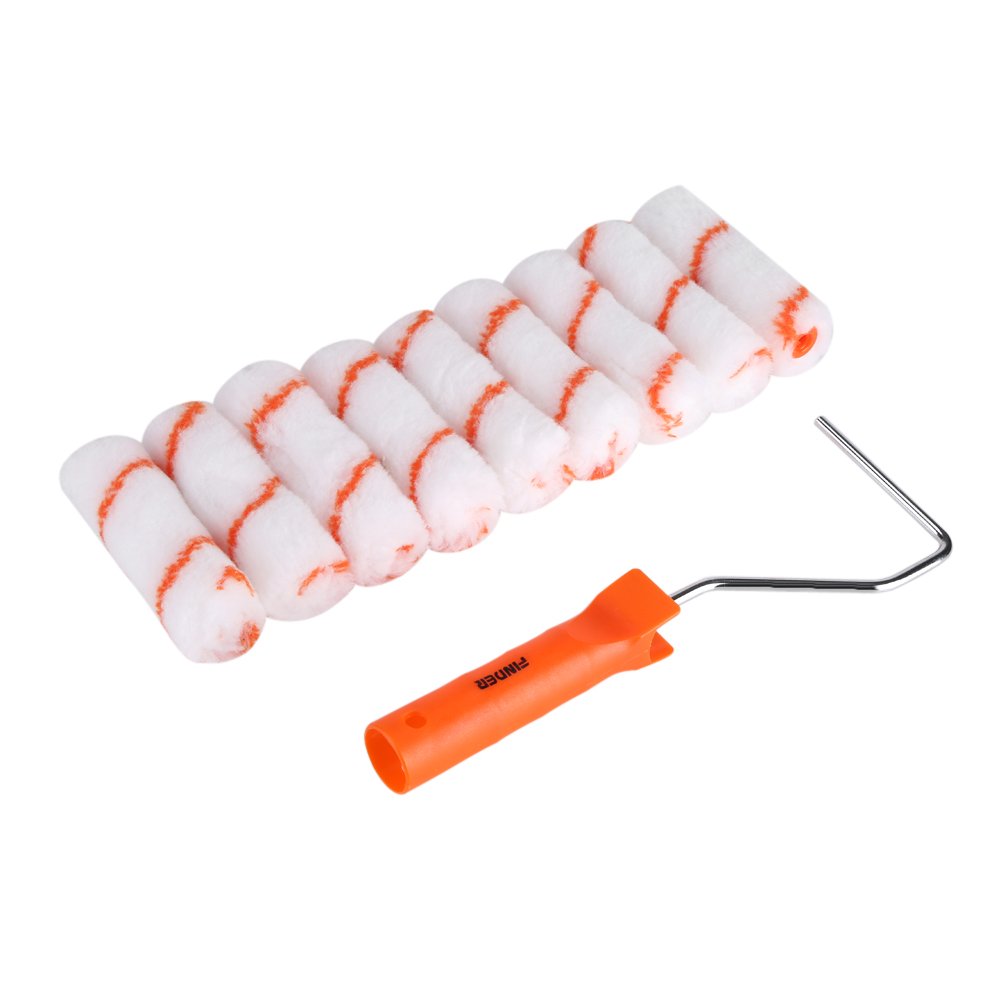 HEEPDD 10-Piece Paint Roller Kit, 4 Inch Professional Mini Wall Paint Roller Replacable Tools Kit for Home Wall Ceiling Decoration