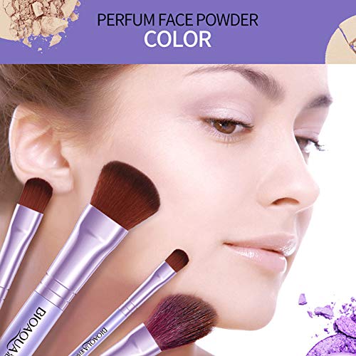 GothicBride Makeup Brushes Set Elegant Purple Premium Makeup Brush Set Synthetic Foundation Powder Concealers Eye Shadows Kabuki Travel Foundation 7Pcs Brush Sets - Thumbnail 6