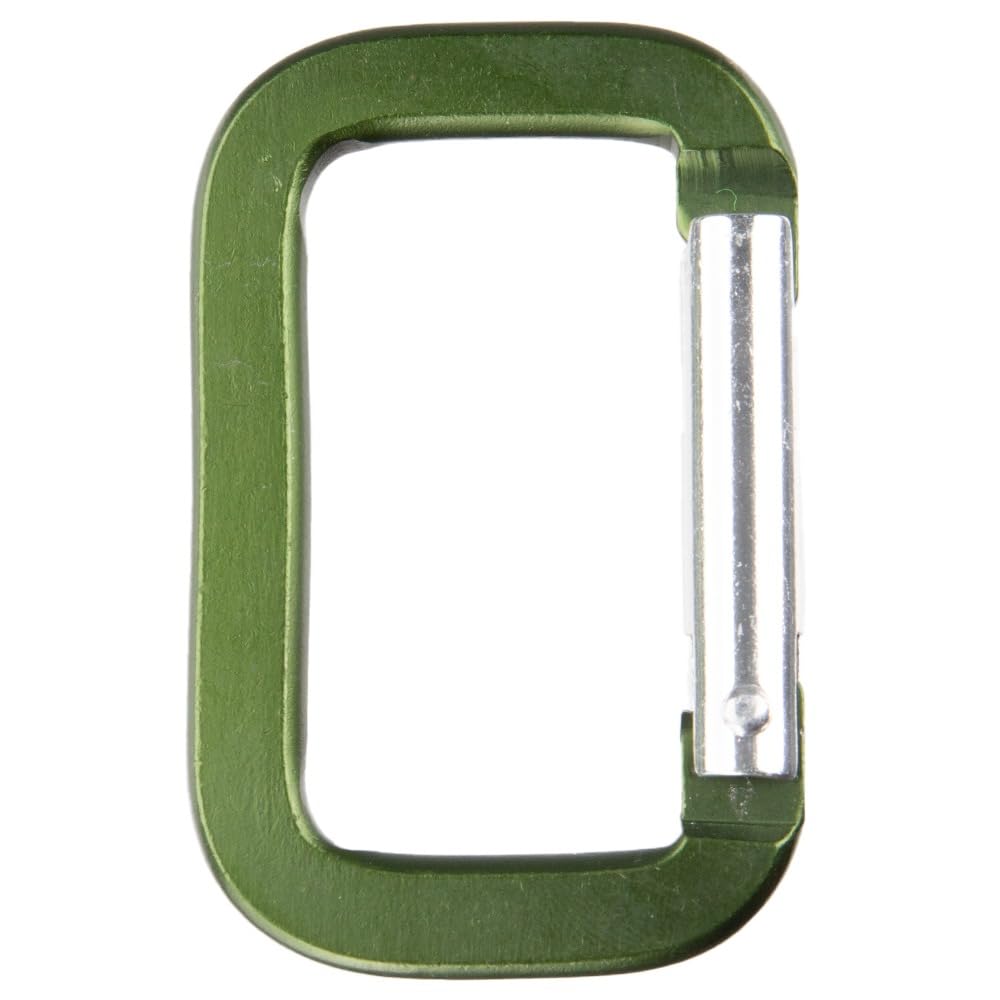 Craft County Aluminum Rectangle Carabiners (Olive Drab, 5 Pack)