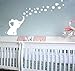 MAFENT One lovely Elephant Blowing Bubbles Wall Decal Vinyl Wall Sticker for Baby Nursery and Kids Room Wall Stickers .Finish size:51