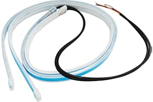 JYIS 2PCS 12 Inch (30CM) Car LED Strip Lights, Flexible Waterproof DRL Daytime Running Light, White & Amber Sequential Flowin