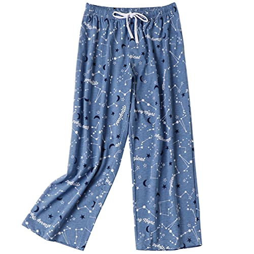 ENJOYNIGHT Women's Capri Pajama Pants Lounge Printed