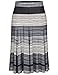 Chicwe Women's Plus Size A Line Flared Knee Long Skirt with Stretch Waistband