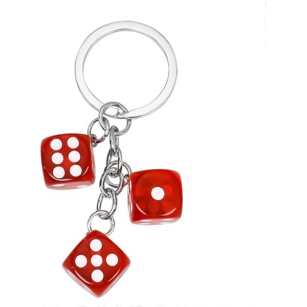 Dice Keychain, Cute Cartoon 3D Resin Dice Keychains Pendant