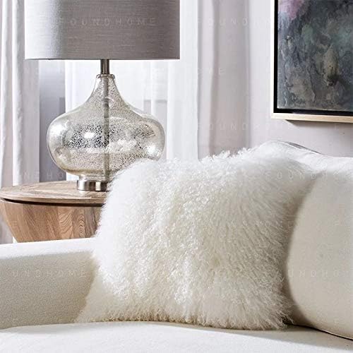 Amazon Com Evansmongolianfur Mongolian Fur Throw Cover White 16