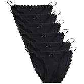 Nightaste Women Sexy Lace Silky String Bikini Panties Multi-Pack Comfort Cheeky Underwear Briefs