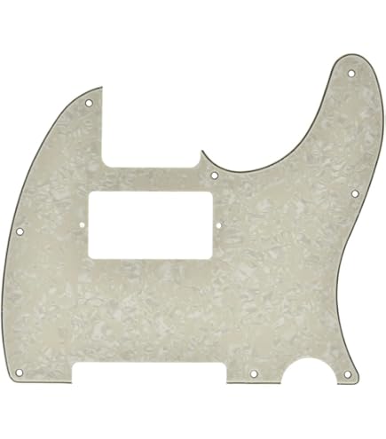 Piastra Chitarra Tele Humbucker Pickguard Per Chitarra Telecaster Stile Humbucker - Piastra Graffiante Perla Invecchiata, Senza Marca Chitarra Acustica Alvarez